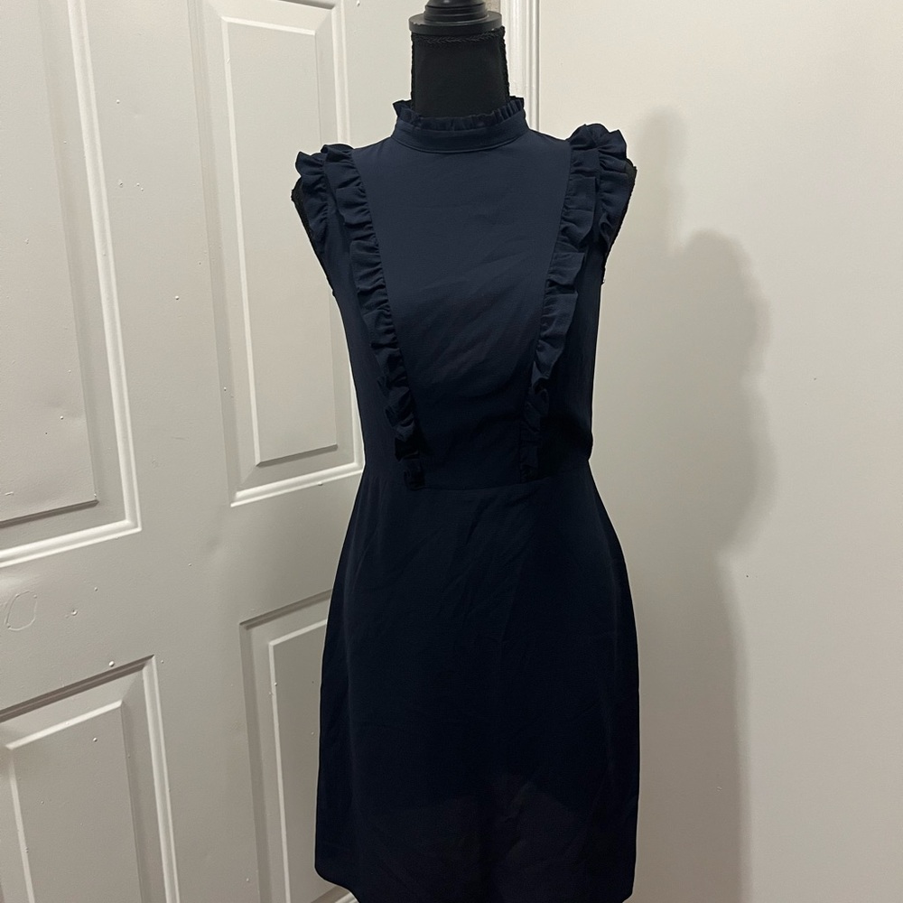 Dorothy Perkins Navy Ruffle Mini Dress